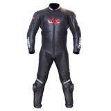 Perrini's Fusion Motorcycle Rider Racing Genuine Cowhide Leather Suit Black Color