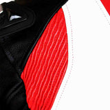 Perrini Pulsar 1Pc Red White & Black Genuine Leather Motorbike Riding Racing Suit