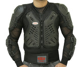 Motorcycle Racing Riding Full Body Armor Spine Protection Jacket w/ GP Armor Black