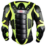 Perrini Green CE Approved Full Body Armor Motorcycle Jacket Night Visibility