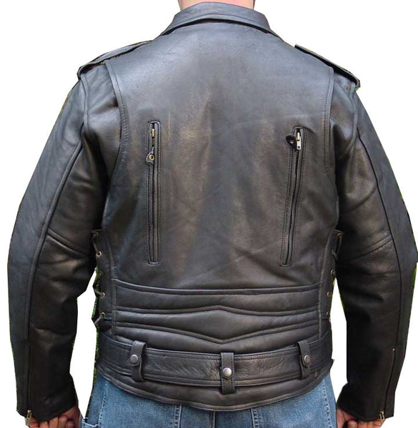 Heavy leather motorcycle clearance jacket