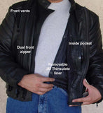 Biker Leather Motorcycle Riding Jacket Vented