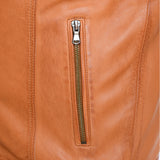 New Mens Genuine Sheep Skin Leather Fashion Jacket Brown 4 Zipped chest Pocket