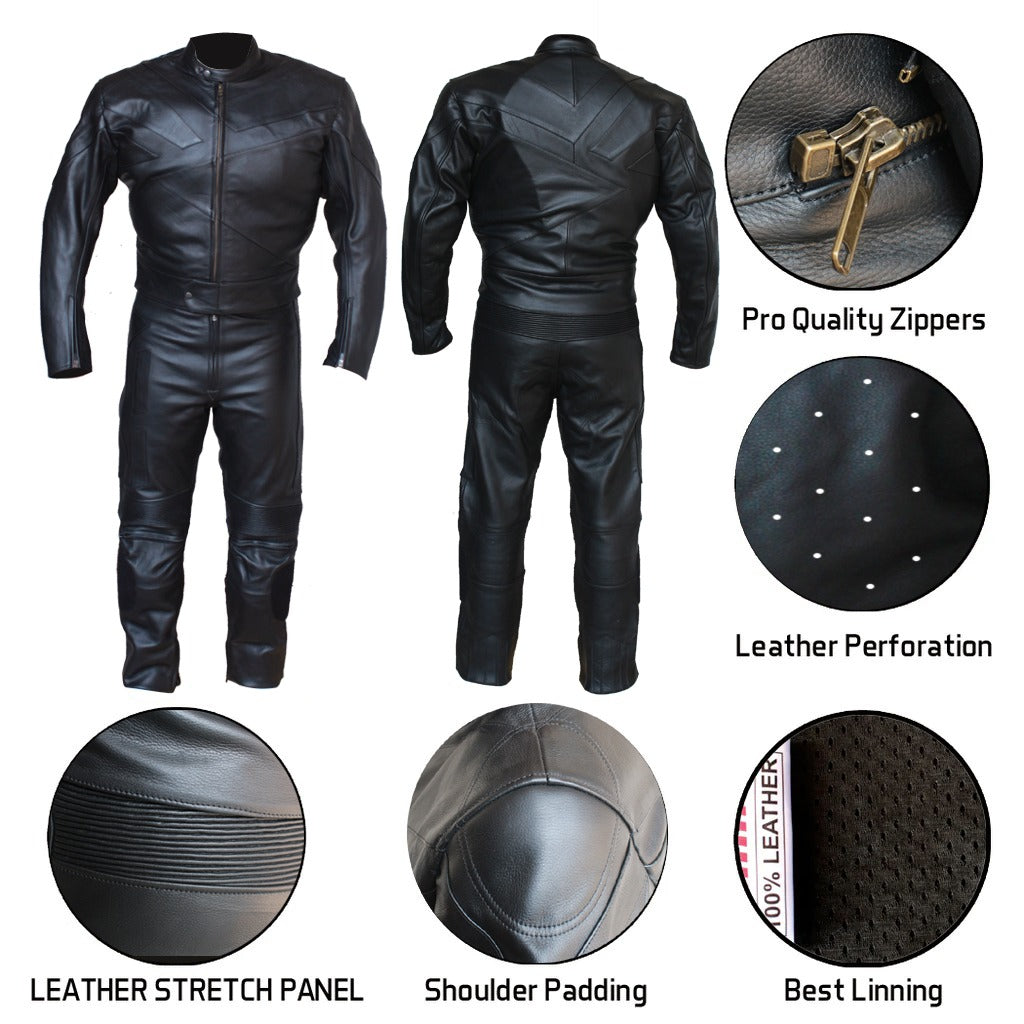 Perrini Venom 2pc Motorcycle Riding Racing Track Suit w/ Padding