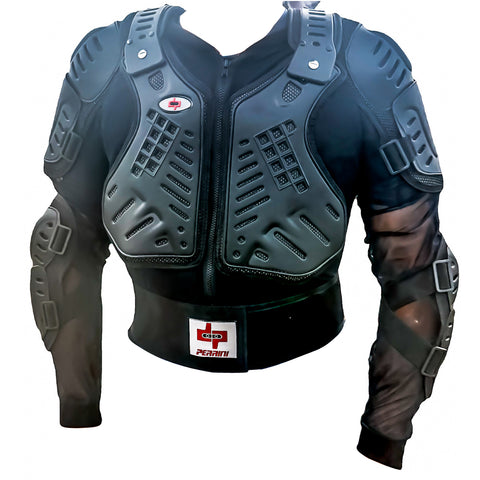 Motorcycle Racing Riding Full Body Armor Spine Protection Jacket w/ GP Armor Black