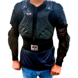 Motorcycle Racing Riding Full Body Armor Spine Protection Jacket w/ GP Armor Black