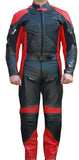 Perrini's Poison 2 pc Motorcycle Cow Hide Genuine Leather Suit Racing Red/ Black