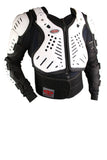 Perrini White CE Approved Full Body Armor Motorcycle Jacket Spine Protection