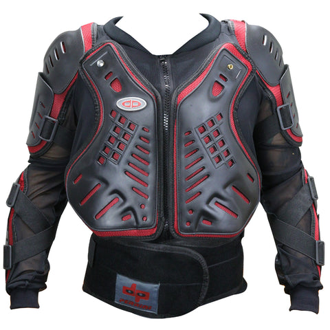 Perrini Red & Black CE Approved Full Body Armor Motorcycle Jacket