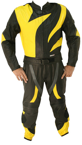 2 Pc Punisher Motorcycle Leather Suit Racing Suit