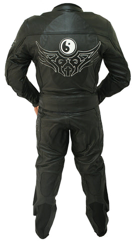 2 Pc Ying Yang Dragon Motorcycle Racing Suit Leather Suit