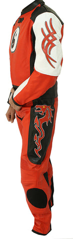 2 Pc Ying Yang Dragon Motorcycle Racing Suit Leather Suit