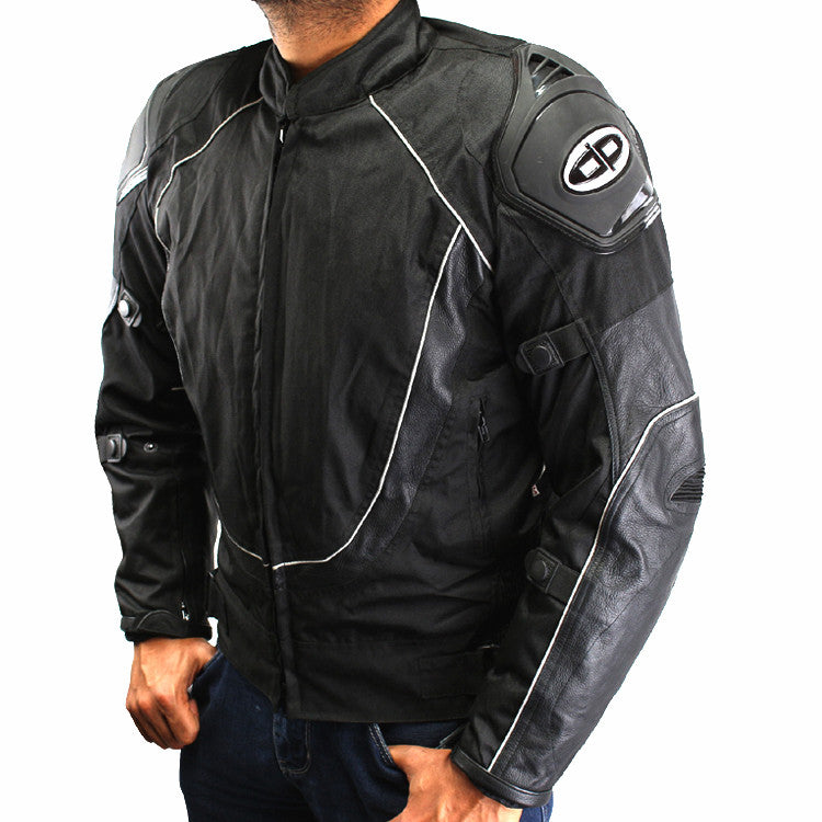Perrini Mens Classic BLK Motorcycle Armor Biker Racing Motorbike Cordu