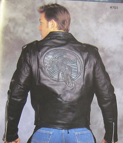 Eagle Back Motorcycle Riding Leather Jacket