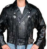 Fringe Motorcycle Riding Leather Jacket