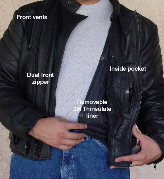 Biker Leather Motorcycle Riding Jacket Vented TopGearLeathers