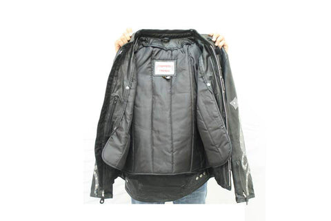Motorcycle Leather Jacket Choppers style with Armor