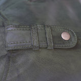 New Mens Genuine Sheep Skin Leather Fashion Jacket Green 4 Zipped chest Pocket
