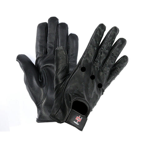 Perrini Black Genuine Leather Summer Driving Classic Gloves All Sizes S - XXL