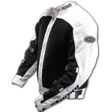 White Motorcycle Riding Cordura Jacket With Pandings Water Proof