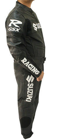2 pc Suzuki Motorcycle Racing Suit Leather Suit