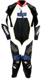 Custom Perrini Fusion Motorcycle Leather Racing Suit with Hump Personal Name and Number