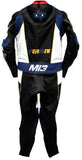 Custom Perrini Fusion Motorcycle Leather Racing Suit with Hump Personal Name and Number