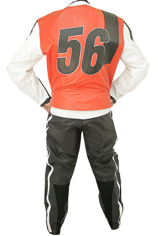 2 Pc Motorcycle Leather Suit Racing Perrini 56 Suit