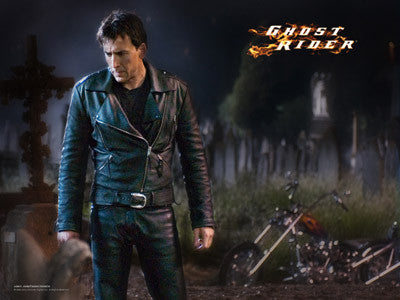 Ghost Rider Movie Leather Motorcycle Jacket Thick